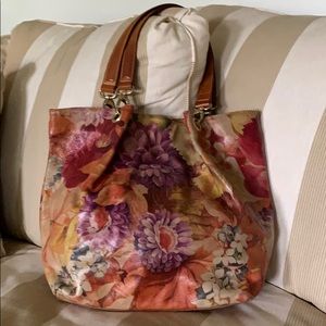 Floral Italian Leather Purse by Maurizio Taiuti